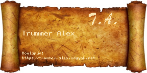 Trummer Alex névjegykártya